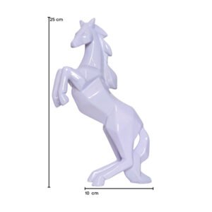Hand Lifting Horse Showpiece for Home Decor (Light Purple) Polyresin – 10.5 Inch - Image 2