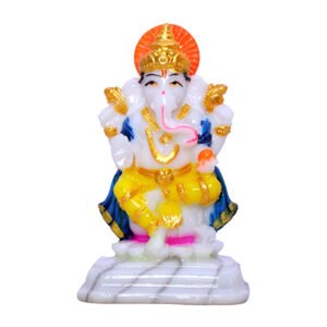 Lord Ganesha Idol – 9 cm (H) x 6 cm (L) x 4 cm (D) | Resin Ganpati Murti for Home & Office - Image 3