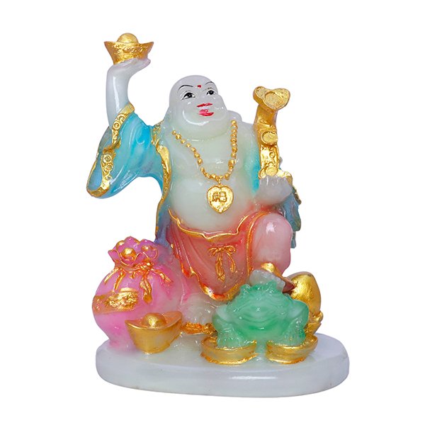Radium Light Buddha with Wealth Bag & Gold Ingot