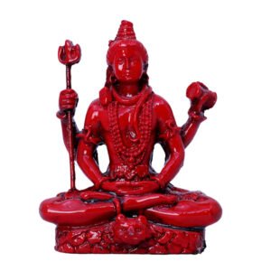 Lord Shiva Idol Statue Especially for Car Dashboard (Red) Polyresin - 3 Inch - Image 2