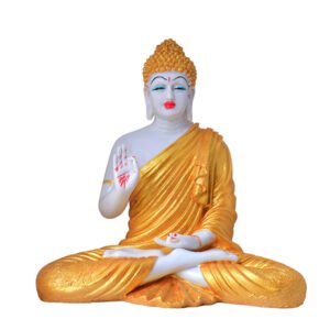Meditation Big Buddha Showpiece for Home Decor (Golden) Marble - 15 Inch - Image 2