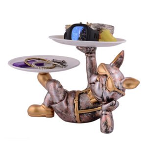 9-Inch Relaxing French Bulldog Butler Tray – Resin Décor - Image 2