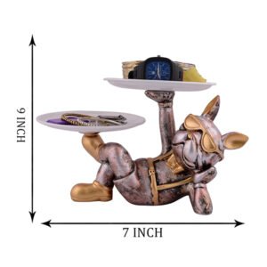 9-Inch Relaxing French Bulldog Butler Tray – Resin Décor - Image 3