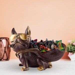 7-Inch French Bulldog Candy Dish – Cool Resin Storage - Image 1