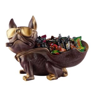 7-Inch French Bulldog Candy Dish – Cool Resin Storage - Image 2