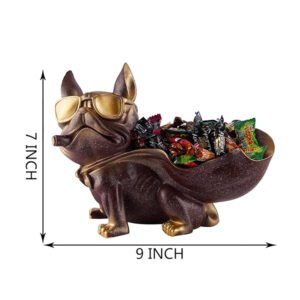 7-Inch French Bulldog Candy Dish – Cool Resin Storage - Image 3