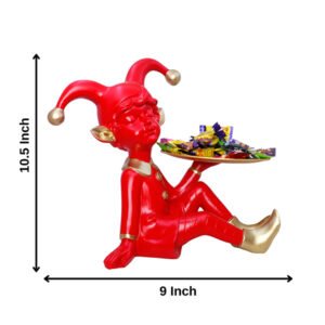 10.5-Inch Red Jester Figurine Candy & Snack Holder - Image 2