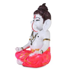 Meditating Ganesha Idol Showpiece for Home Decor (Pink) Marble - 8 Inch - Image 2