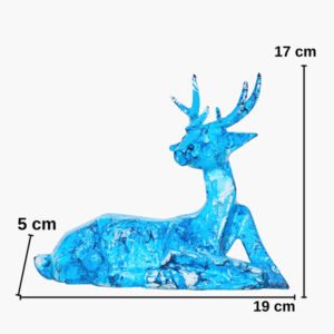 Sitting Deer Showpiece for Home Decor (Sky Blue) Polyresin – 6.5 Inch - Image 3