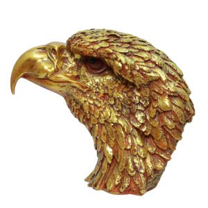 Eagle Face Showpiece for Home Decor (Golden) Polyresin – 8.5 Inch - Image 2