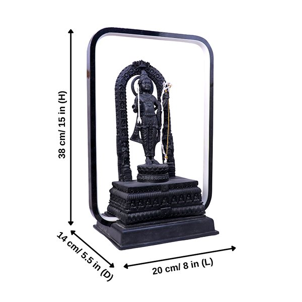 LED Ram Lalla for Home Decor (Black) Polyresin – 12 Inch