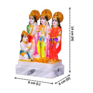 Rama Darbar Idol Showpiece (Multicolor) Marble - 6 Inch