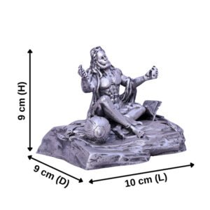 Antique Lord Hanuman Idol Showpiece Especially for Car Dashboard (Silver) Polyresin - 3.5 Inch - Image 3