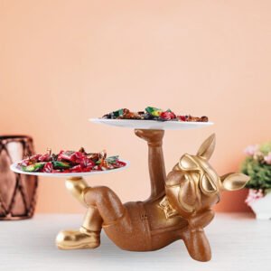 7-Inch Double Tray Bulldog Snack & Candy Holder - Image 1