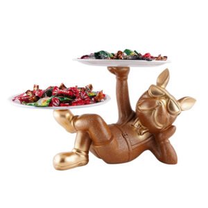 7-Inch Double Tray Bulldog Snack & Candy Holder - Image 2