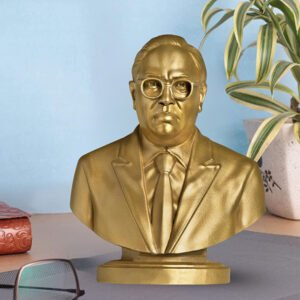 Dr. B.R. Ambedkar Bust – 12cm Gold Finish Statue - Image 1