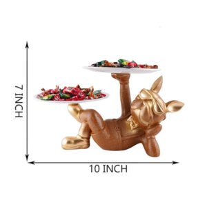 7-Inch Double Tray Bulldog Snack & Candy Holder - Image 3
