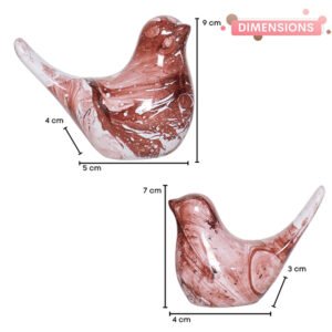 Creative Love Birds Showpiece for Home Decor (Brown & White) Polyresin – 3.5 Inch - Image 3