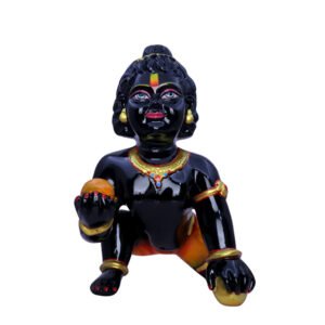 Laddu Gopal Krishna Idol Showpiece for Home Decor (Black) Marble - 12 Inch - Image 2