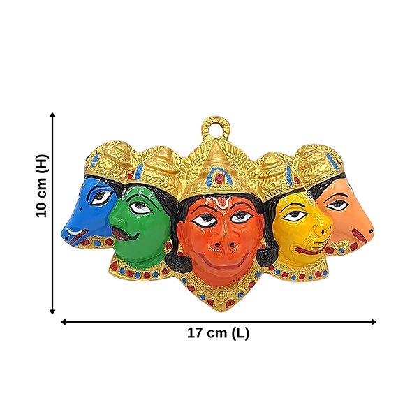 Panchmukhi Hanuman Idol Showpiece for Home Decor (Multicolor) Polyresin – 4 Inch