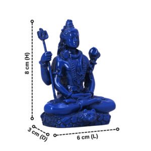 Lord Shiva Idol Statue Especially for Car Dashboard (Blue) Polyresin - 3 Inch - Image 3