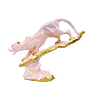 Tree Jaguar Showpiece for Home Decor (Cream) Polyresin – 8 Inch - Image 2