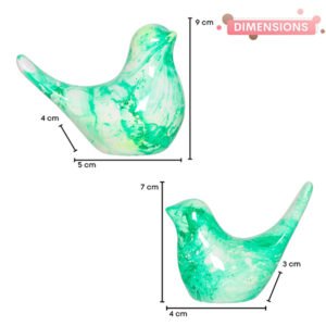 Creative Love Birds Showpiece for Home Decor (Green & White) Polyresin – 3.5 Inch - Image 3