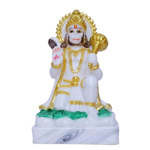 Lord Hanuman Idol Showpiece (White) Marble - 6 Inch - Image 2