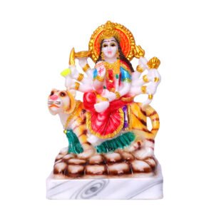 Goddess Maa Durga Idol Showpiece (Multicolor) Marble - 6 Inch - Image 2