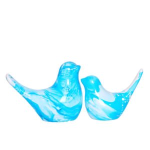 Creative Love Birds Showpiece for Home Decor (Water Shade) Polyresin – 3.5 Inch - Image 2