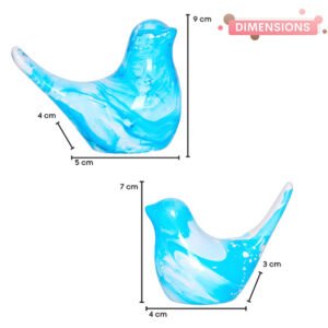 Creative Love Birds Showpiece for Home Decor (Water Shade) Polyresin – 3.5 Inch - Image 3