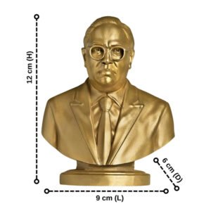 Dr. B.R. Ambedkar Bust – 12cm Gold Finish Statue - Image 3