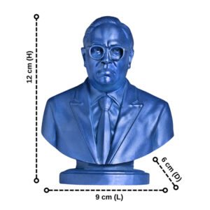 Dr. B.R. Ambedkar Bust – 12cm Blue Finish Statue - Image 2