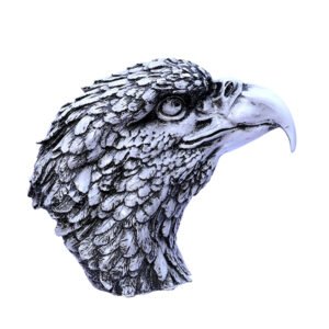 Eagle Face Showpiece for Home Decor (Black & White) Polyresin – 8.5 Inch - Image 2