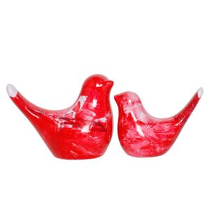 Creative Love Birds Showpiece for Home Decor (Red & White) Polyresin – 3.5 Inch - Image 2
