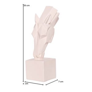 Grazing Horse Showpiece for Home Decor (Cream) Polyresin – 10 Inch - Image 2