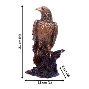 Mighty Eagle Showpiece for Home Decor (Copper) Polyresin – 8 Inch - Image 3
