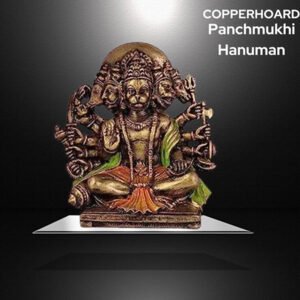 Panchmukhi Hanuman Idol Showpiece for Home Decor (Brown) Polyresin – 6 Inch - Image 1
