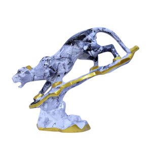 Tree Jaguar Showpiece for Home Decor (Grey & White) Polyresin – 8 Inch - Image 2