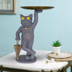 Dog Butler Tray Statue – 10” Tall Funky Home Decor - Image 1