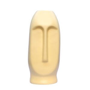 Human Face Flower Vases for Home Decor (Yellow) Polyresin – 9.5 Inch - Image 2