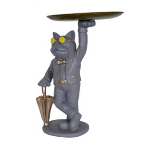 Dog Butler Tray Statue – 10” Tall Funky Home Decor - Image 2