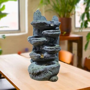 Water Fountain Showpiece for Home Decor (Black) Polyresin – 25 Inch - Image 1