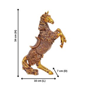 Antique Big Horse Showpiece for Home Decor (Antique) Polyresin – 14 Inch - Image 3