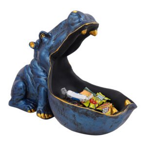 8-Inch Blue Hippo Candy Dish – Decorative Storage Tray