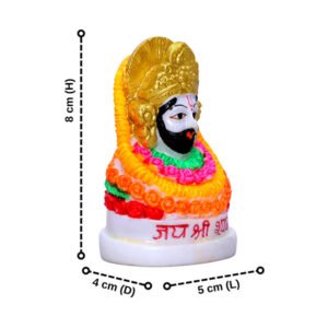 Shree Khatu Shyam Ji Idol – 8 cm (H) x 5 cm (L) x 4 cm (D) | Colorful Resin Statue for Home & Temple