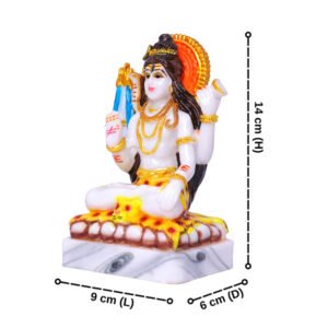 Lord Shiva Idol Showpiece (Multicolor) Marble - 6 Inch - Image 3