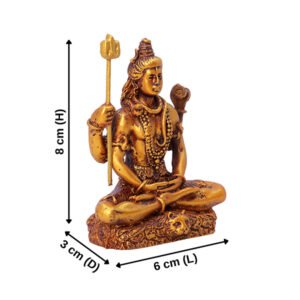 Lord Shiva Idol Statue Especially for Car Dashboard (Golden) Polyresin - 3 Inch - Image 3
