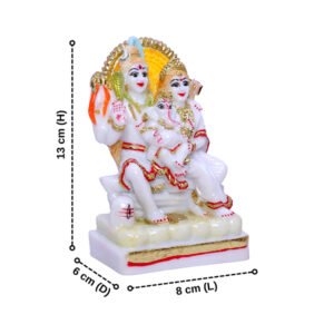 Shiv Parivar Idol Showpiece for Home Decor (Golden Foil) Marble – 6 Inch - Image 3