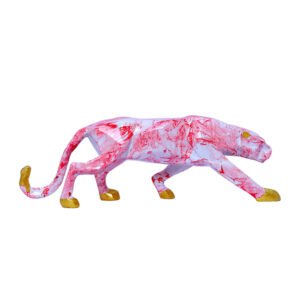 Jaguar Showpiece for Home Decor (Red & White) Polyresin – 3 Inch - Image 2